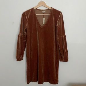 NWT Madewell Velvet Dress - Clay/Copper